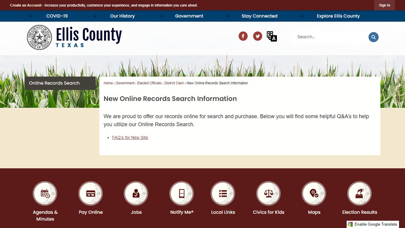 New Online Records Search Information | Ellis County, TX Official Website