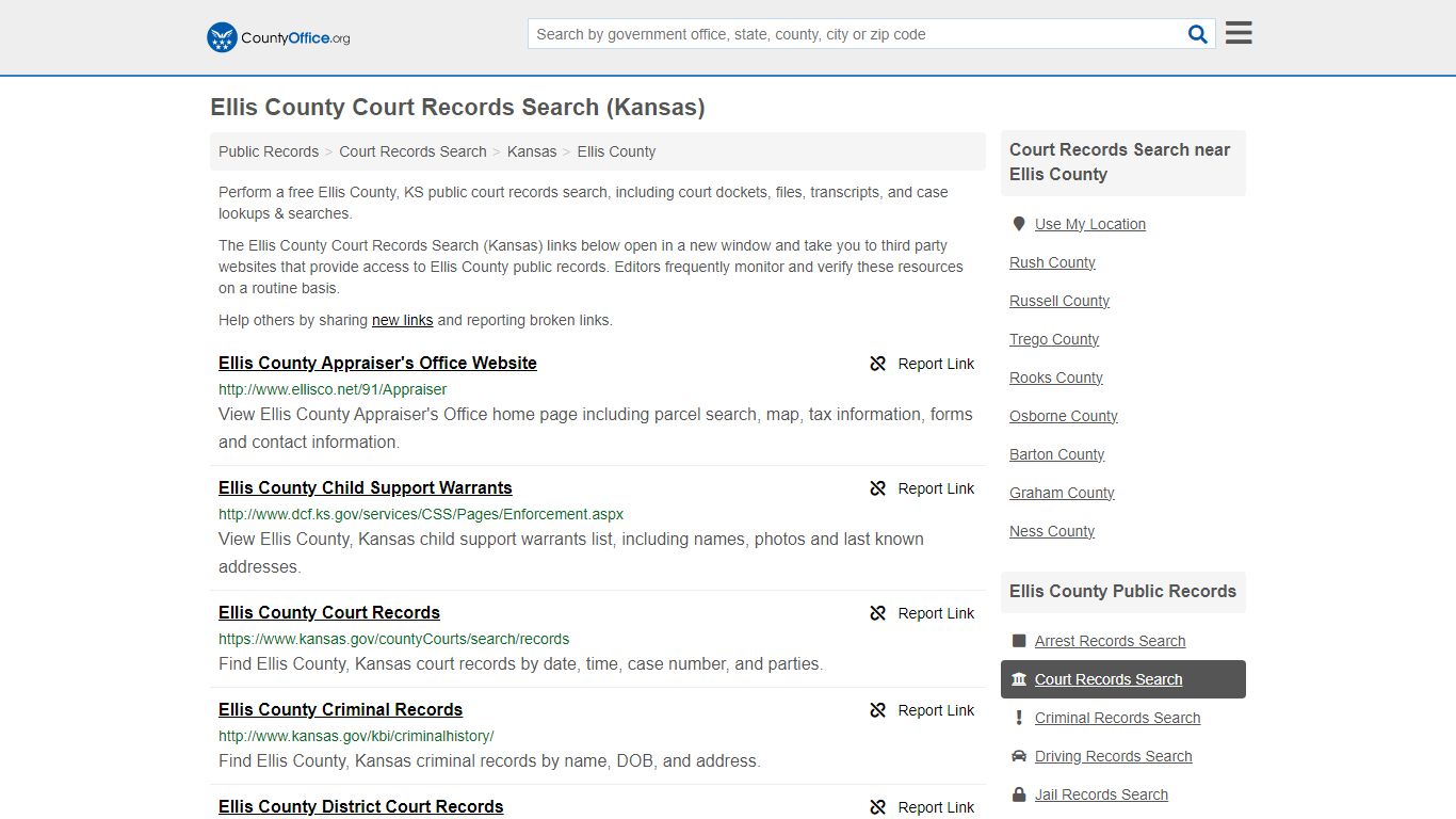 Ellis County Court Records Search (Kansas) - County Office