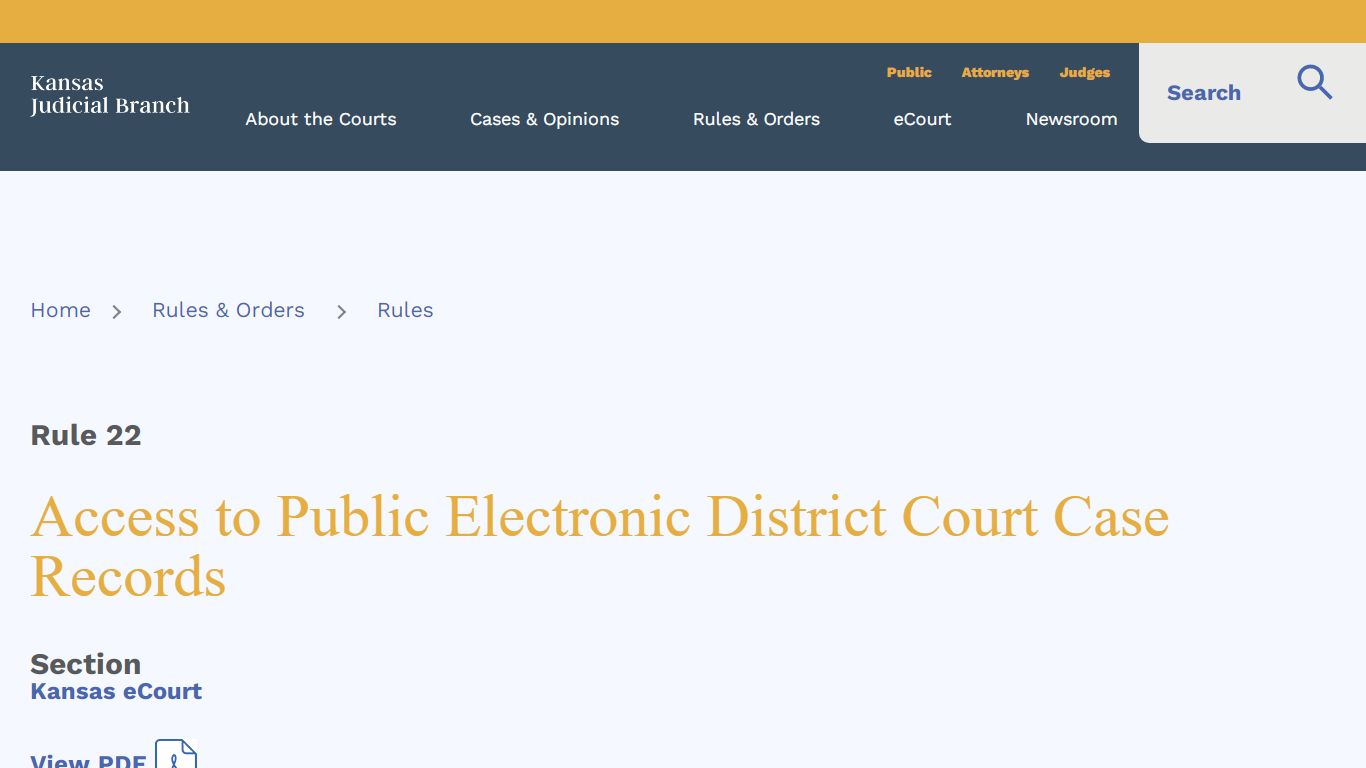 Access to Public Electronic District Court Case Records